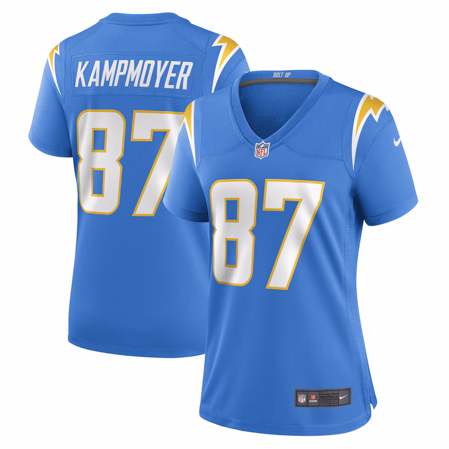 Women's Los Angeles Chargers Hunter Kampmoyer Nike Powder Blue Game Player Jersey - Puhuasuan