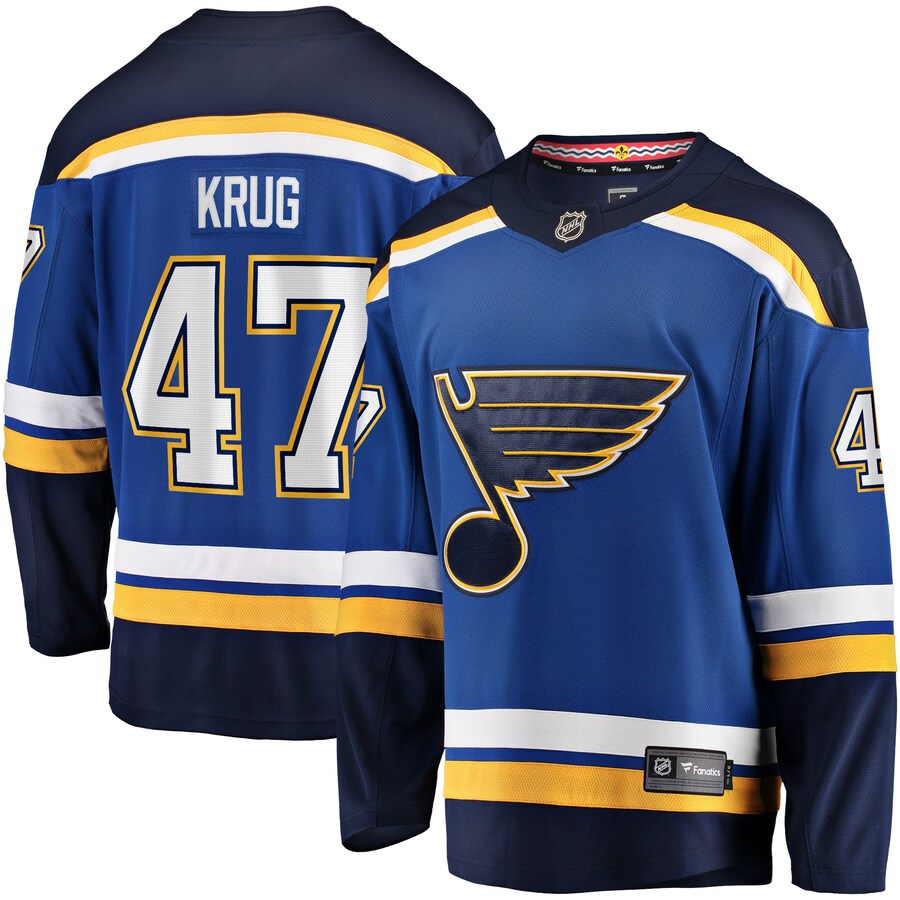 Men's St. Louis Blues Torey Krug Fanatics Branded Blue Home Premier Breakaway Player Jersey - Puhuasuan