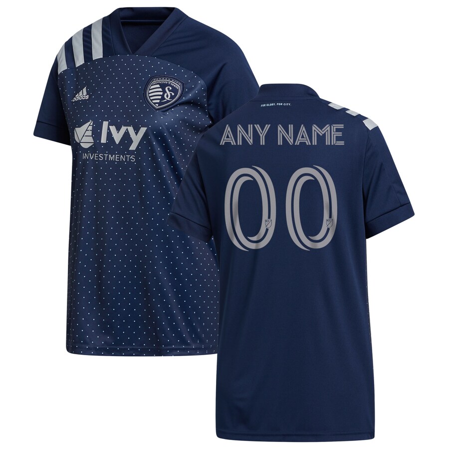 Women's Sporting Kansas City adidas Navy 2020 Swiss Dots Custom Replica Jersey - Puhuasuan