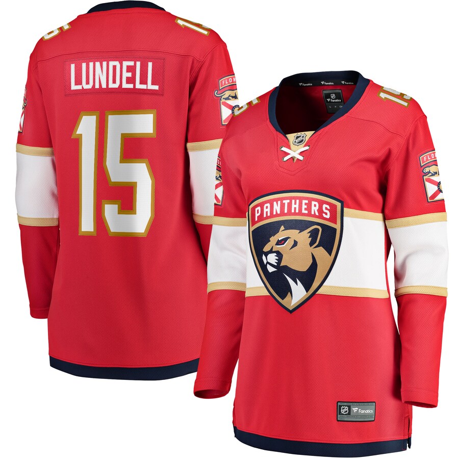 Women's Florida Panthers Anton Lundell Fanatics Branded Red Home Breakaway Player Jersey - Puhuasuan