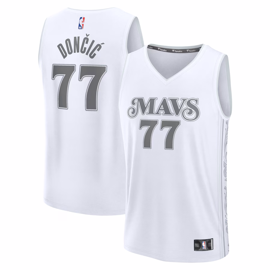Youth Dallas Mavericks Luka Don?i? Fanatics White 2024/25 Fast Break Player Jersey - City Edition - Puhuasuan