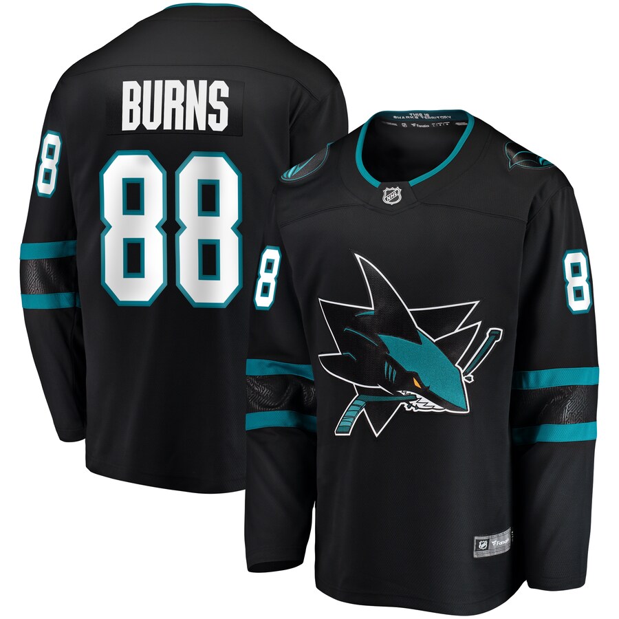 Men's San Jose Sharks Brent Burns Fanatics Branded Black Alternate Breakaway Player Jersey - Puhuasuan