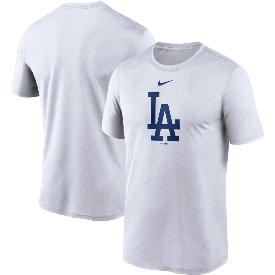 Men's Los Angeles Dodgers Nike White Large Logo Legend Performance T-Shirt - Puhuasuan