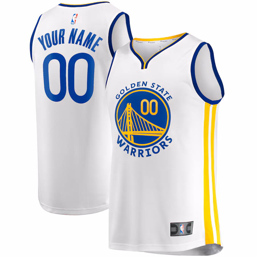 Youth Golden State Warriors  Fanatics White Fast Break Replica Custom Jersey - Association Edition - Puhuasuan