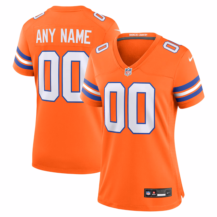 Women's Denver Broncos Nike Orange Mile High Collection 1977 Throwback Custom Game Jersey - Puhuasuan