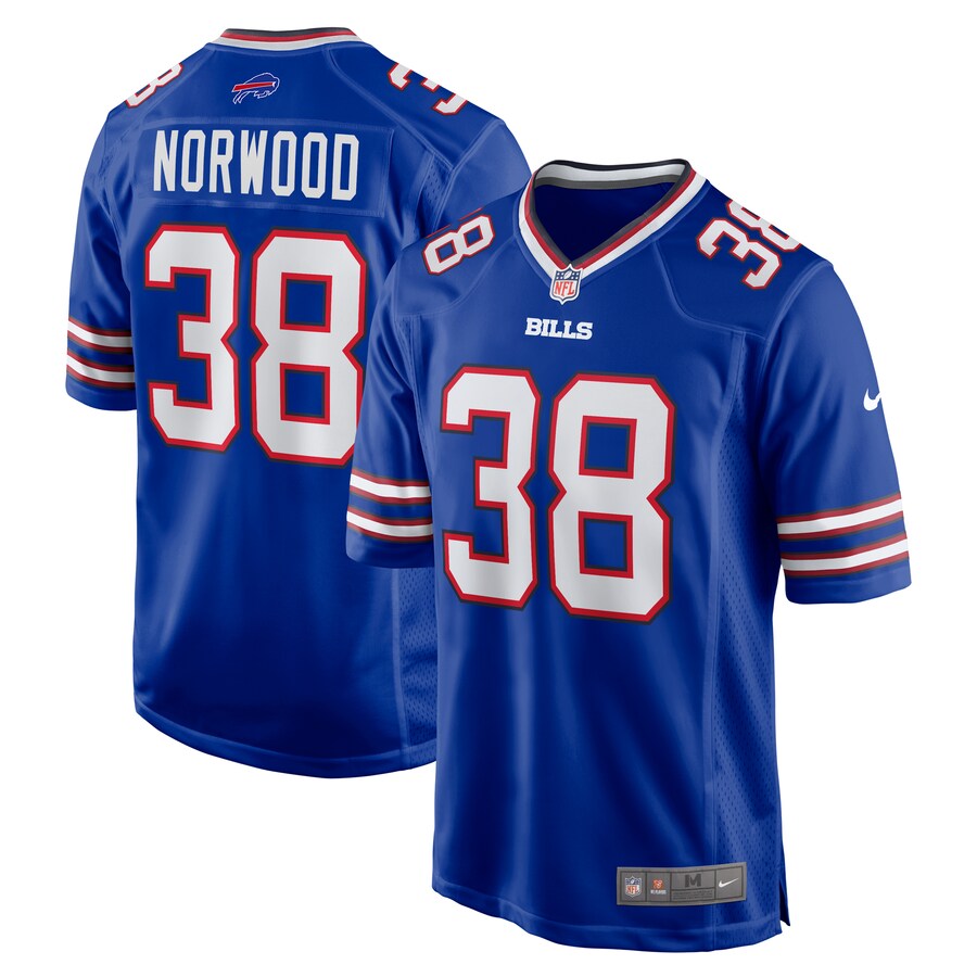 Men's Buffalo Bills Tre Norwood Nike  Royal Team Game Jersey - Puhuasuan