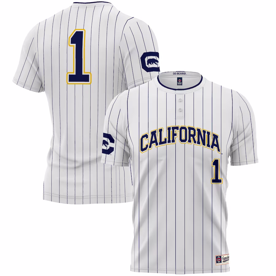 #1 Cal Bears GameDay Greats Youth Lightweight Softball Jersey - White - Puhuasuan