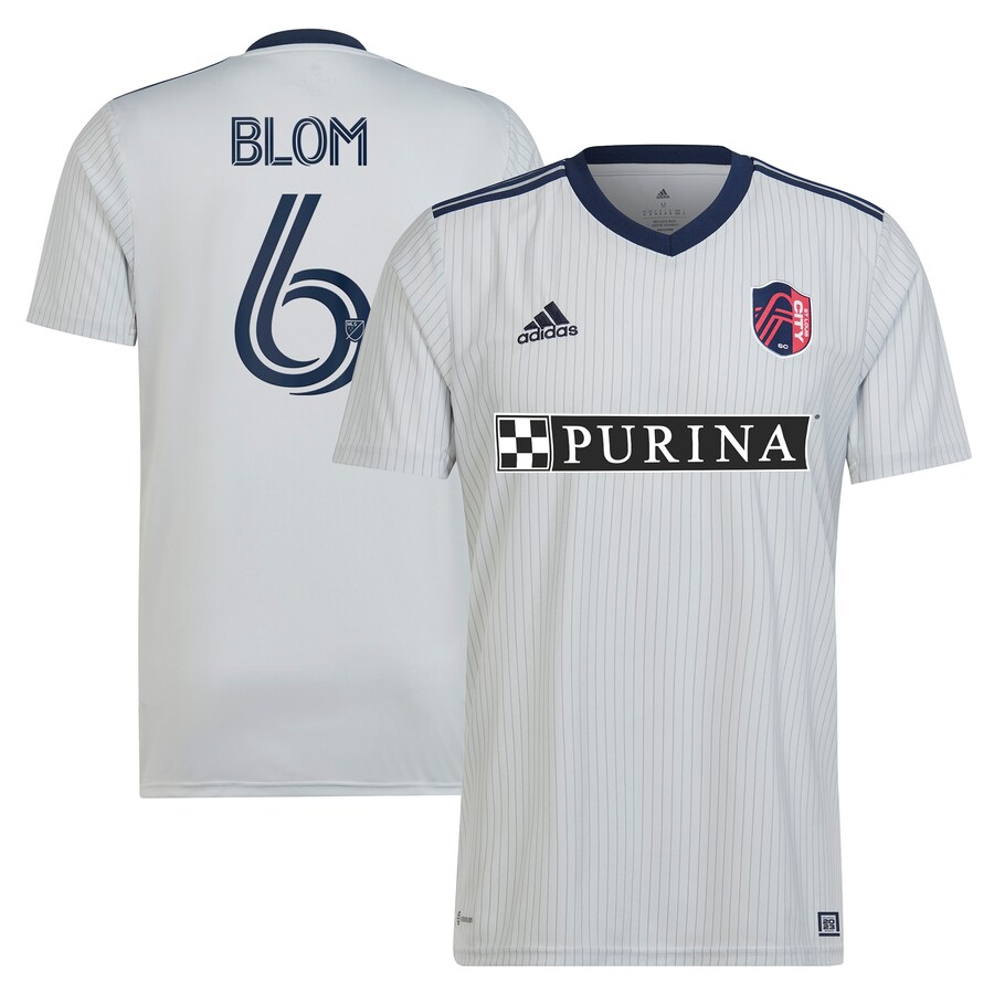 Men's St. Louis City SC Njabulo Blom adidas Gray 2023 The Spirit Kit Replica Jersey - Puhuasuan