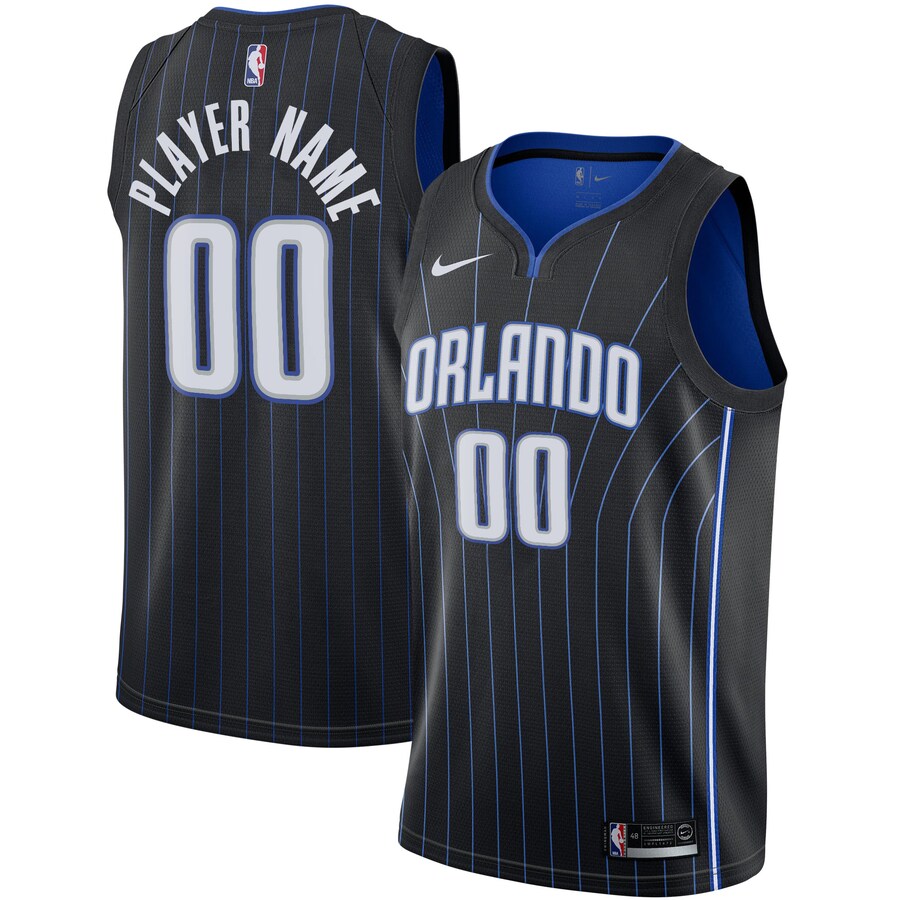 Men's Orlando Magic Nike Black 2020/21 Swingman Custom Jersey - Icon Edition - Puhuasuan