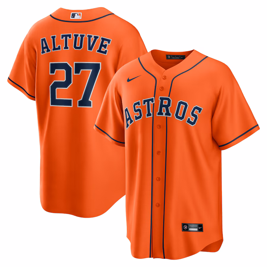 Men's Houston Astros Jose Altuve Nike Orange Alternate Replica Player Name Jersey - Puhuasuan