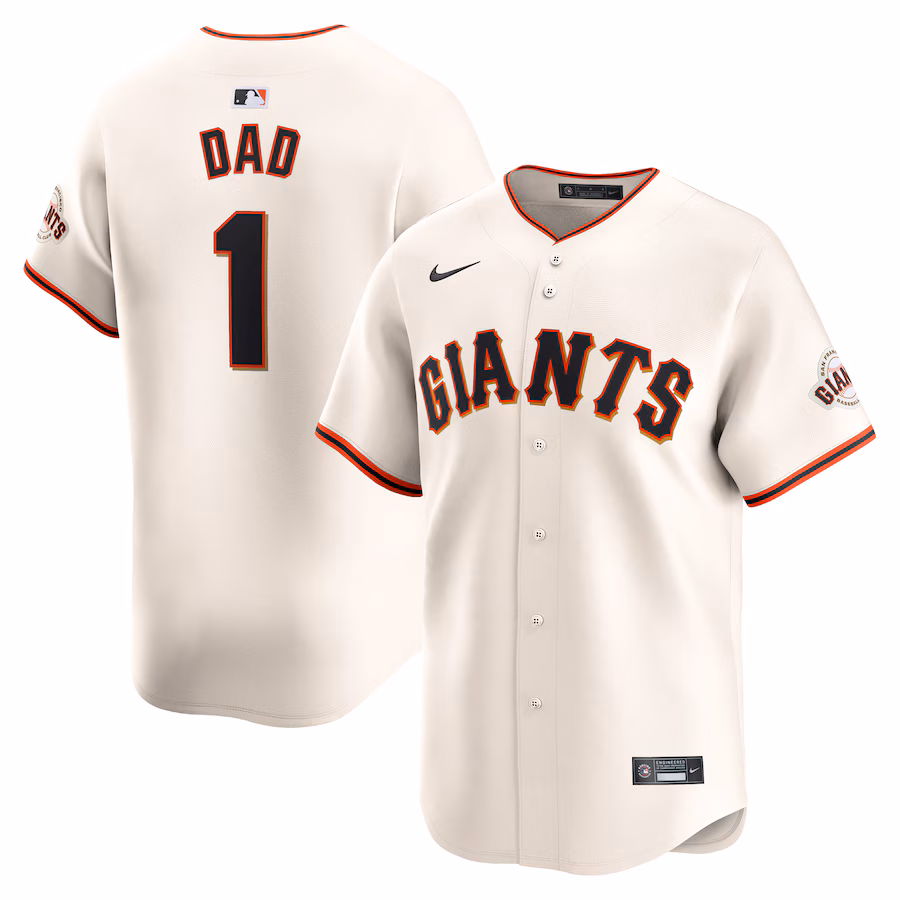 Men's San Francisco Giants Nike Cream #1 Dad Home Limited Jersey - Puhuasuan