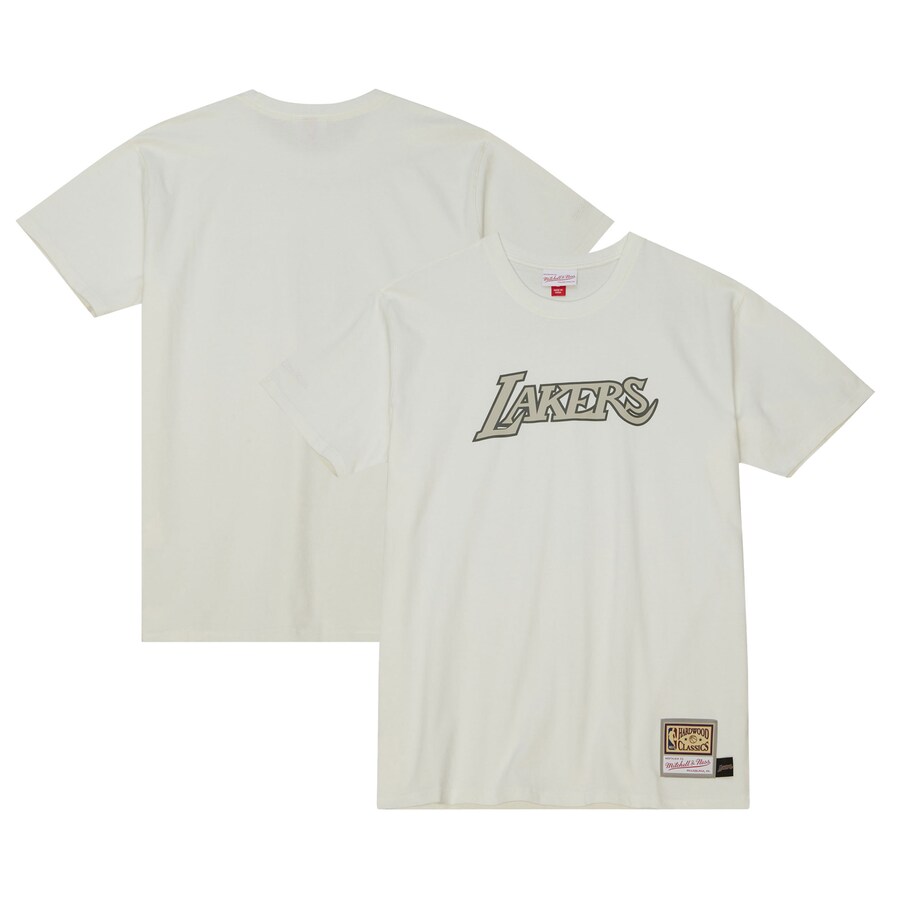 Men's Los Angeles Lakers  Mitchell & Ness Cream Hardwood Classics T-Shirt - Puhuasuan