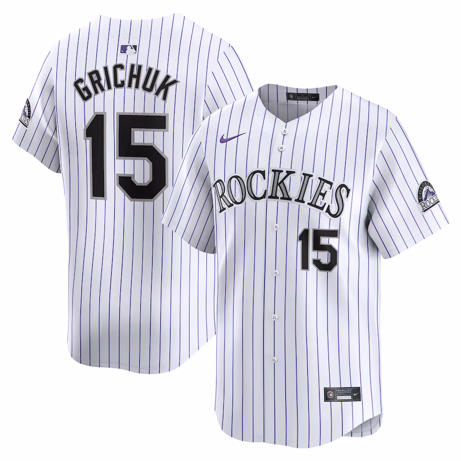 Men's Colorado Rockies Randal Grichuk Nike White Home Limited Player Jersey - Puhuasuan