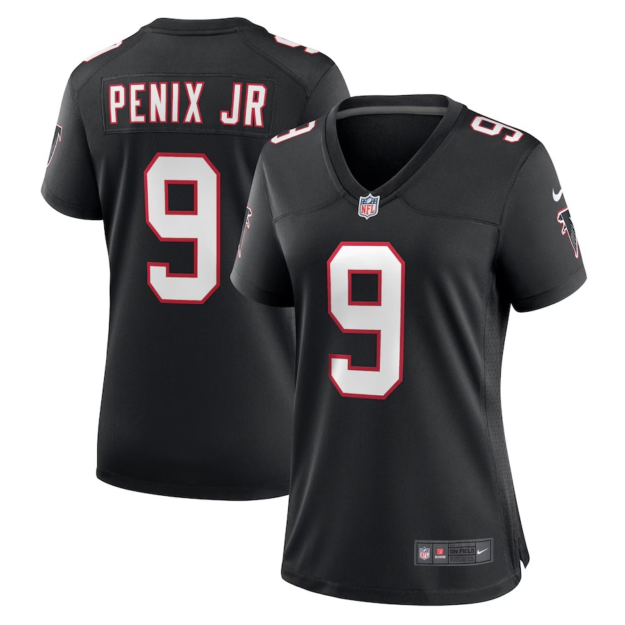 Women's Atlanta Falcons Michael Penix Jr. Nike  Black Throwback Game Jersey - Puhuasuan