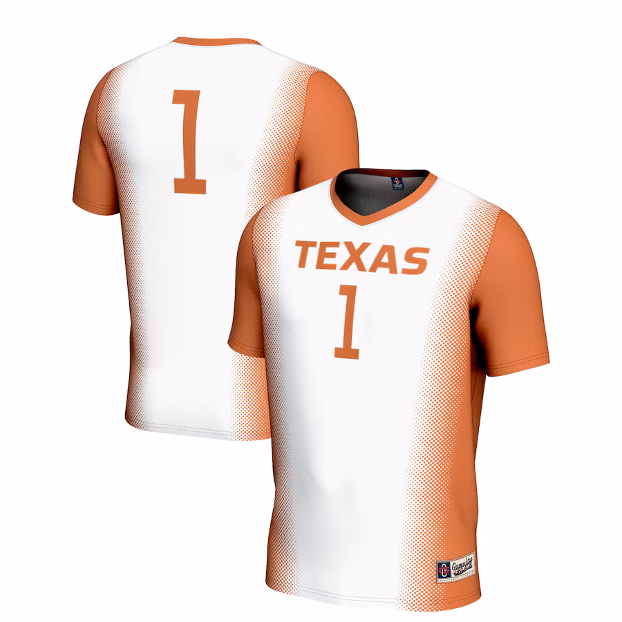 Youth GameDay Greats White #1 Texas Longhorns  Lightweight Women's Soccer Jersey - Puhuasuan