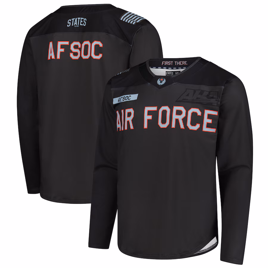 Men's Charcoal Air Force Falcons Replica Hockey Jersey - Puhuasuan