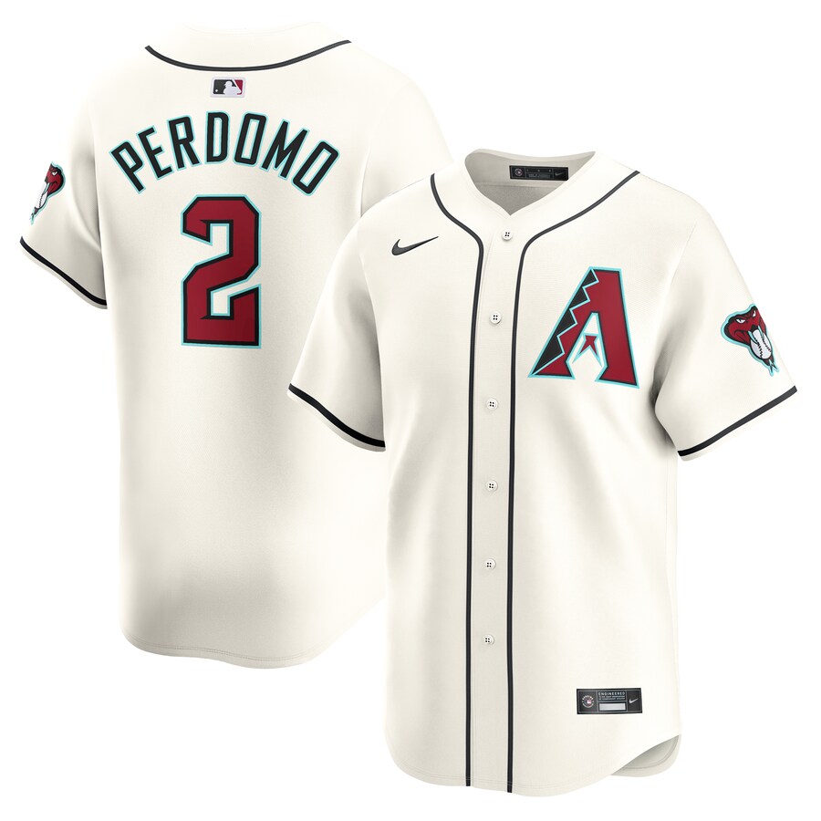 Men's Arizona Diamondbacks Geraldo Perdomo Nike White Home Limited Player Jersey - Puhuasuan