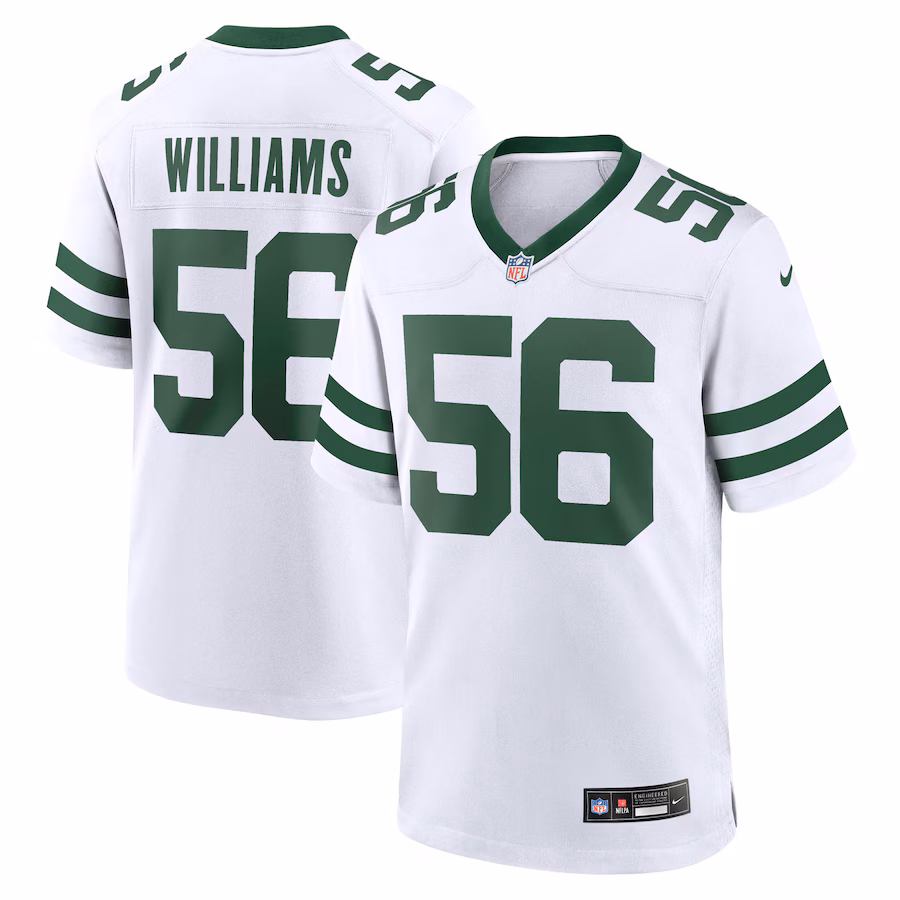 Men's New York Jets Quincy Williams Nike Legacy White Game Jersey - Puhuasuan
