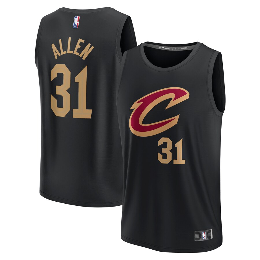 Men's Cleveland Cavaliers Jarrett Allen Fanatics Black Fast Break Replica Jersey - Statement Edition - Puhuasuan