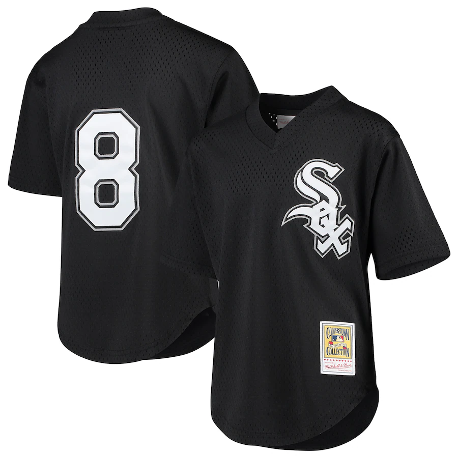 Youth Chicago White Sox Bo Jackson Mitchell & Ness Black Cooperstown Collection Mesh Batting Practice Jersey - Puhuasuan