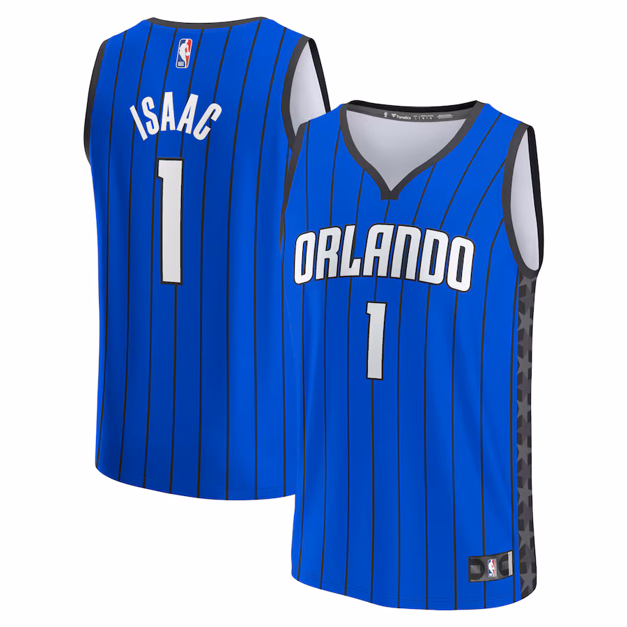 Men's Orlando Magic Jonathan Isaac Fanatics Blue Fast Break Replica Player Jersey - Statement Edition - Puhuasuan