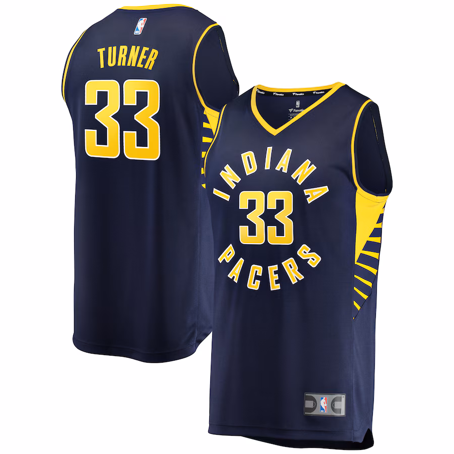Men's Indiana Pacers Myles Turner Fanatics Navy Fast Break Replica Jersey - Icon Edition - Puhuasuan