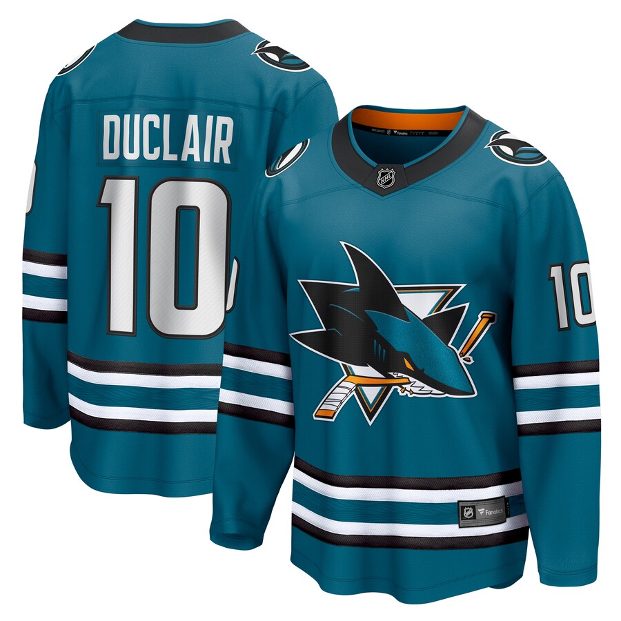 Men's San Jose Sharks Anthony Duclair Fanatics Branded Teal Home Breakaway Jersey - Puhuasuan