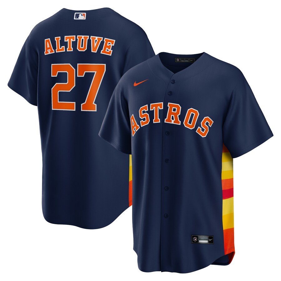 Men's Houston Astros Jose Altuve Nike Navy Alternate Replica Player Name Jersey - Puhuasuan