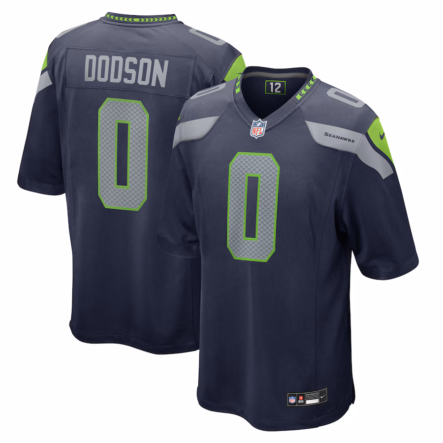 Men's Seattle Seahawks Tyrel Dodson Nike College Navy Game Jersey - Puhuasuan