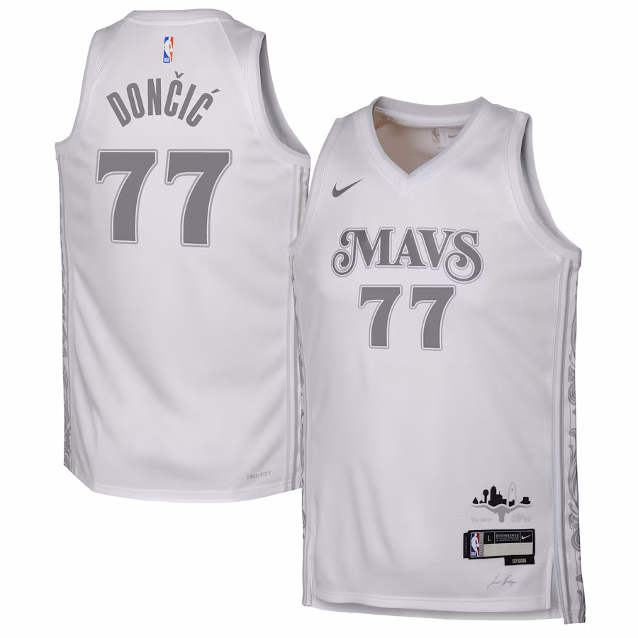 Youth Dallas Mavericks Luka Don?i? Nike White 2024/25 Swingman Player Jersey - City Edition - Puhuasuan