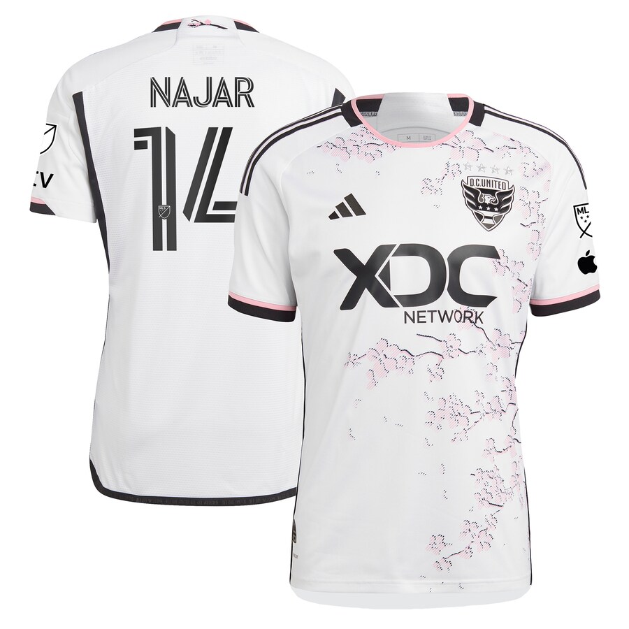 Men's D.C. United Andy Najar adidas White 2023 The Cherry Blossom Kit Authentic Player Jersey - Puhuasuan