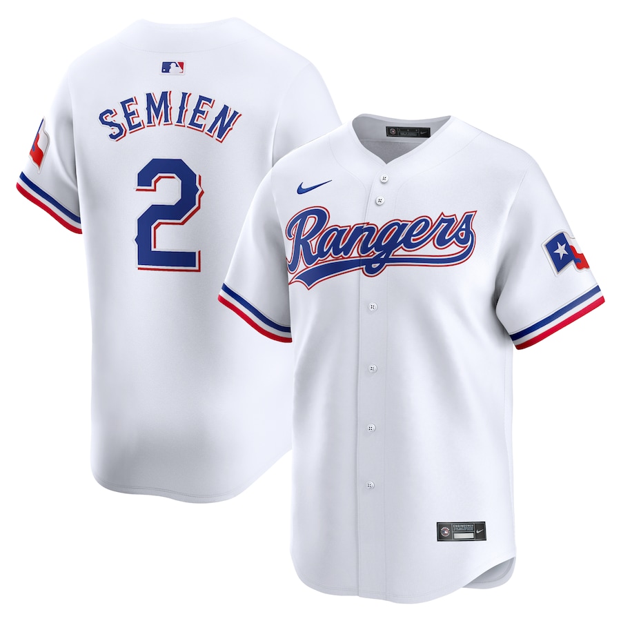 Men's Texas Rangers Marcus Semien Nike White Home Limited Player Jersey - Puhuasuan