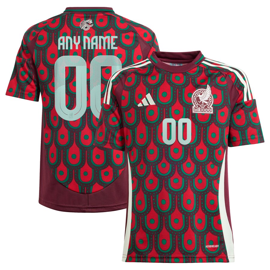 Youth Mexico National Team  adidas Green 2024 Home Replica Custom Jersey - Puhuasuan