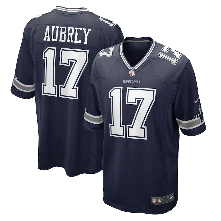 Men's Dallas Cowboys Brandon Aubrey Nike Navy Team Game Jersey - Puhuasuan