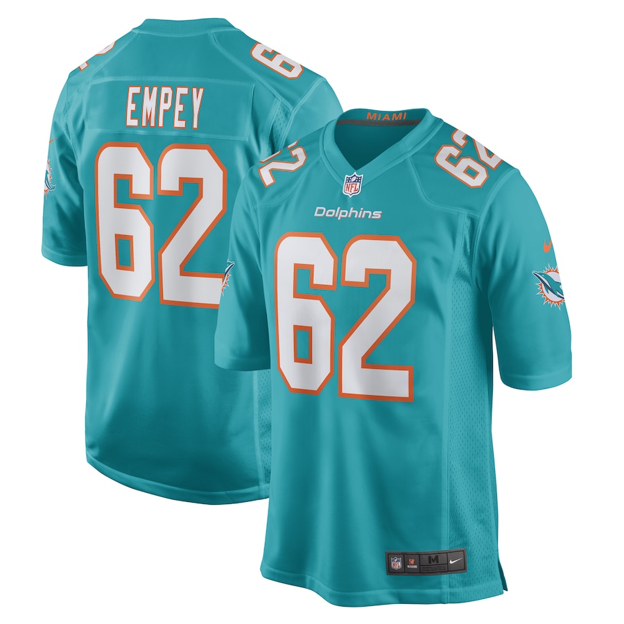 Men's Miami Dolphins James Empey Nike Aqua Game Player Jersey - Puhuasuan
