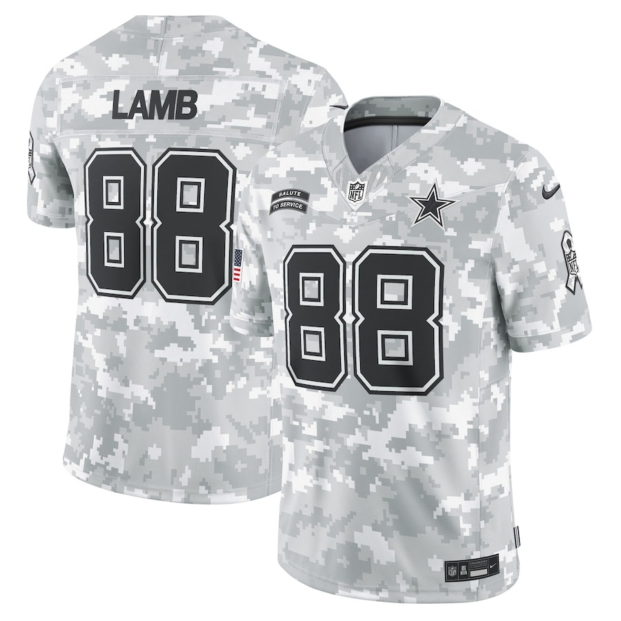 Men's Dallas Cowboys CeeDee Lamb Nike Arctic Camo 2024 Salute to Service Limited Jersey - Puhuasuan