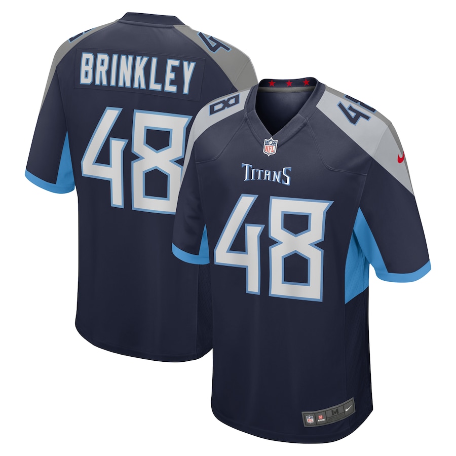 Men's Tennessee Titans Beau Brinkley Nike Navy Game Jersey - Puhuasuan
