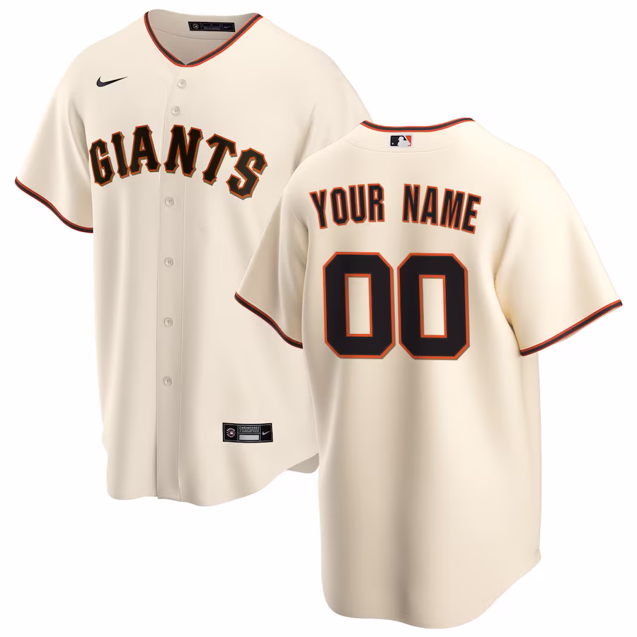 Youth San Francisco Giants Nike Cream Home Replica Custom Jersey - Puhuasuan