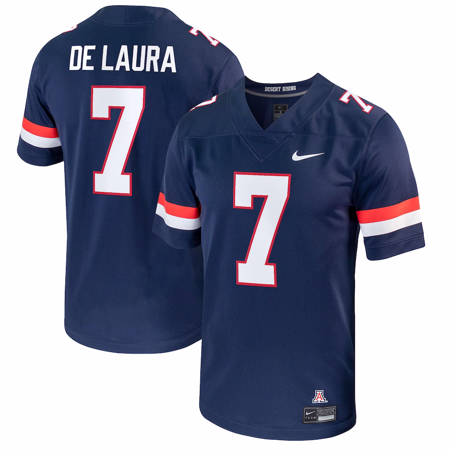 Jayden de Laura Arizona Wildcats Nike NIL Replica Football Jersey - Navy - Puhuasuan