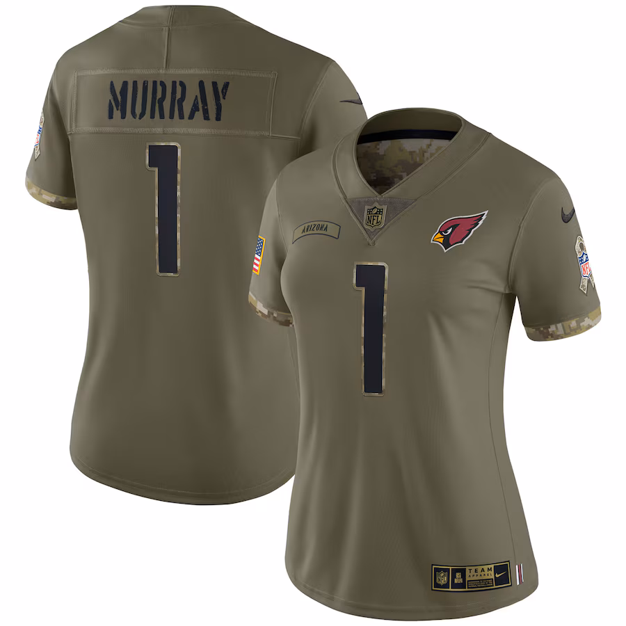 Women's Arizona Cardinals Kyler Murray Nike Olive 2022 Salute To Service Limited Jersey - Puhuasuan