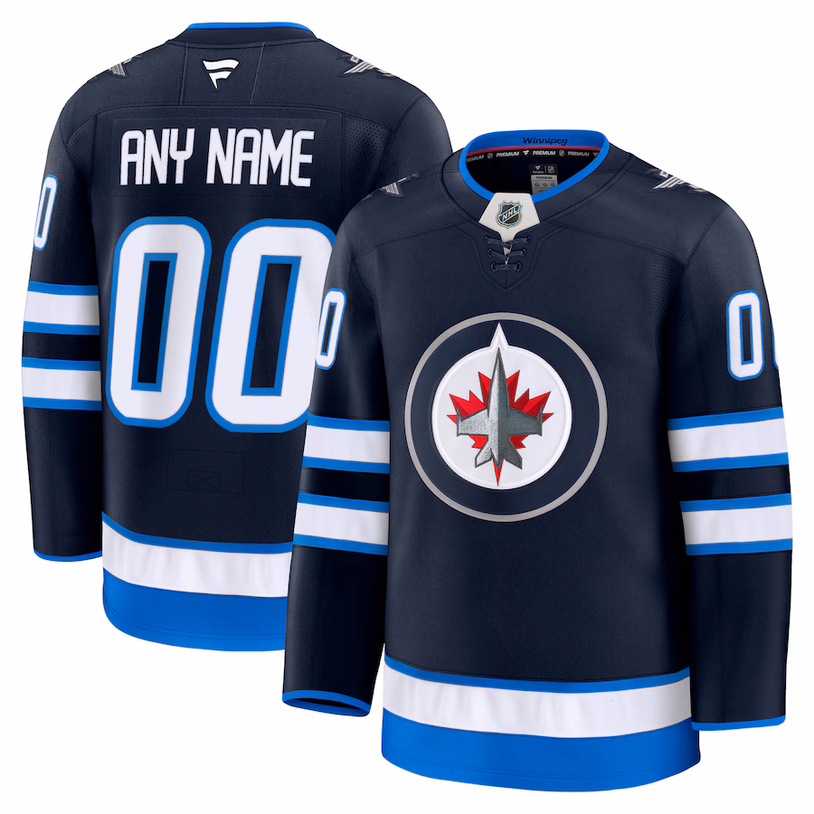 Men's Winnipeg Jets Fanatics Navy Home Premium Custom Jersey - Puhuasuan