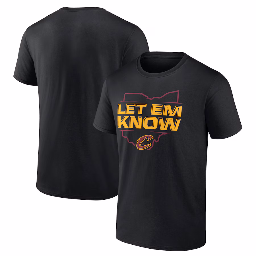 Men's Cleveland Cavaliers  Black Hometown Collection Let Em Know T-Shirt - Puhuasuan