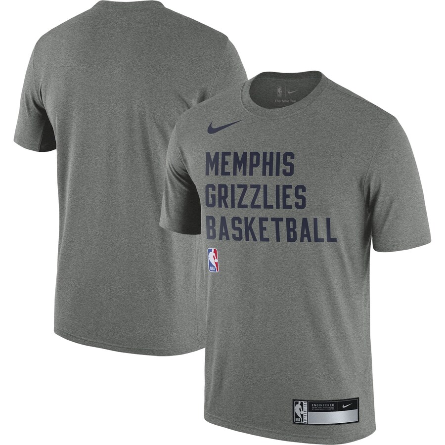 Men's Memphis Grizzlies Nike Heather Gray 2023/24 Sideline Legend Performance Practice T-Shirt - Puhuasuan