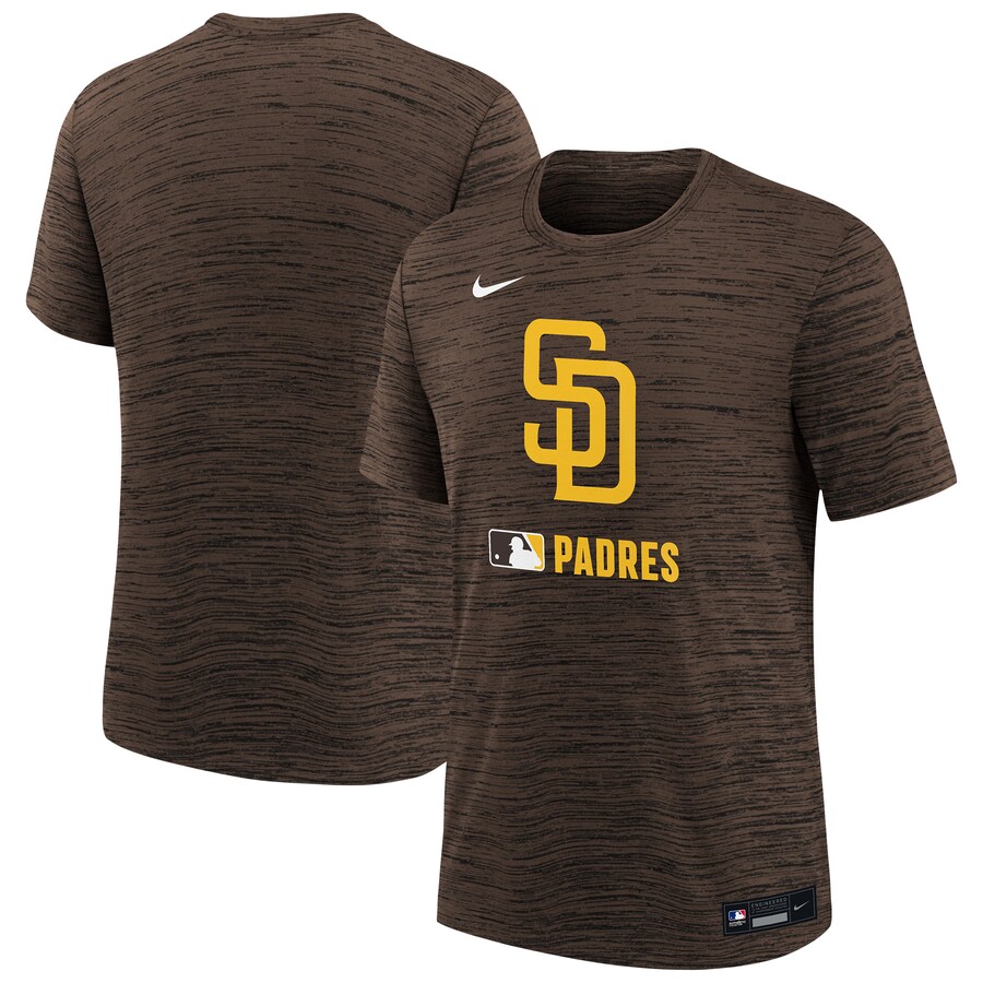 Youth San Diego Padres Nike Brown Authentic Collection Velocity Performance T-Shirt - Puhuasuan
