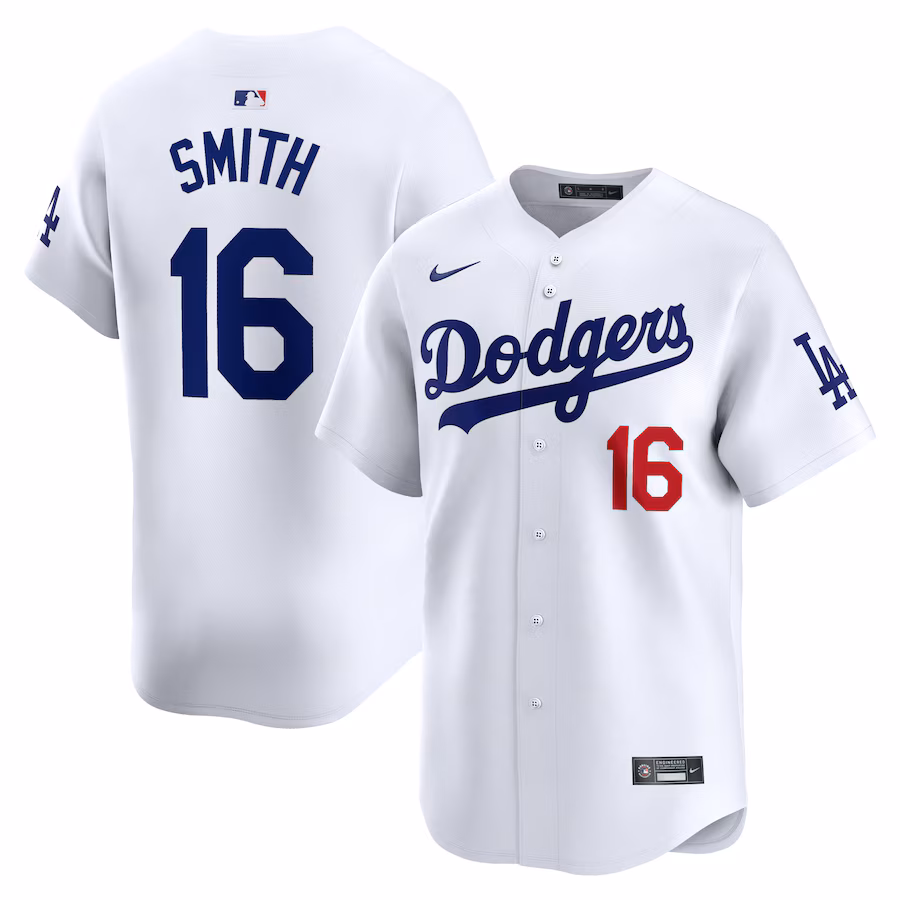 Men's Los Angeles Dodgers Will Smith Nike White Home Limited Player Jersey - Puhuasuan