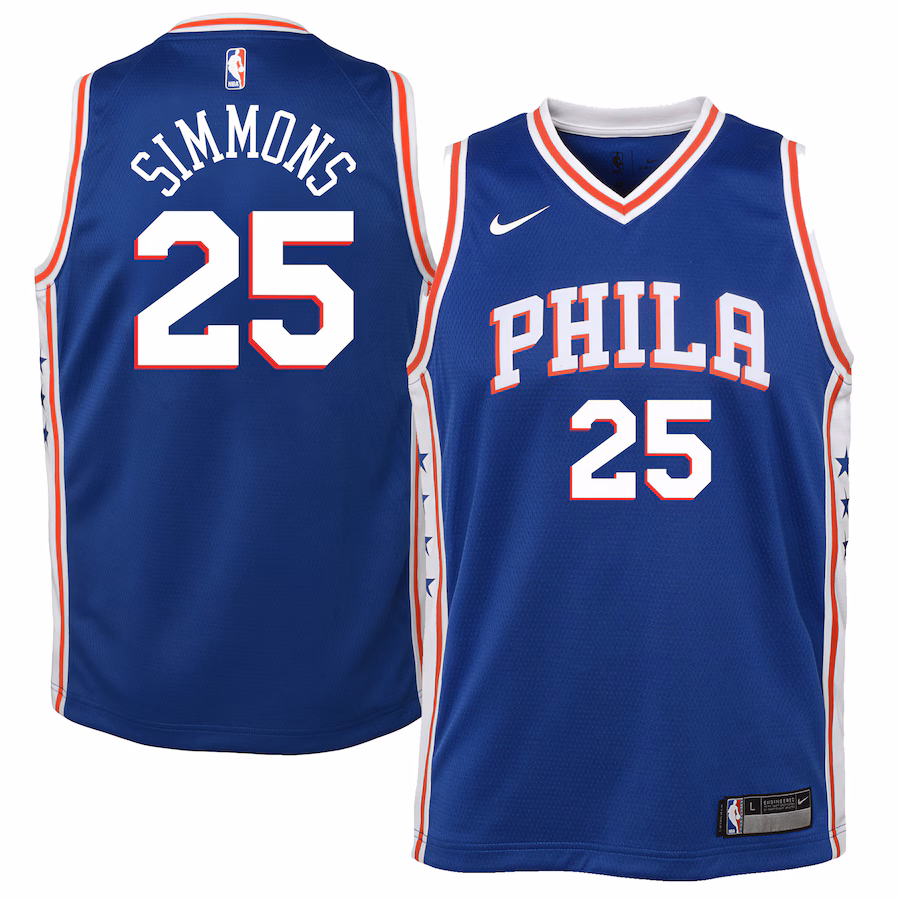 Youth Philadelphia 76ers Ben Simmons Nike Royal Swingman Jersey - Icon Edition - Puhuasuan