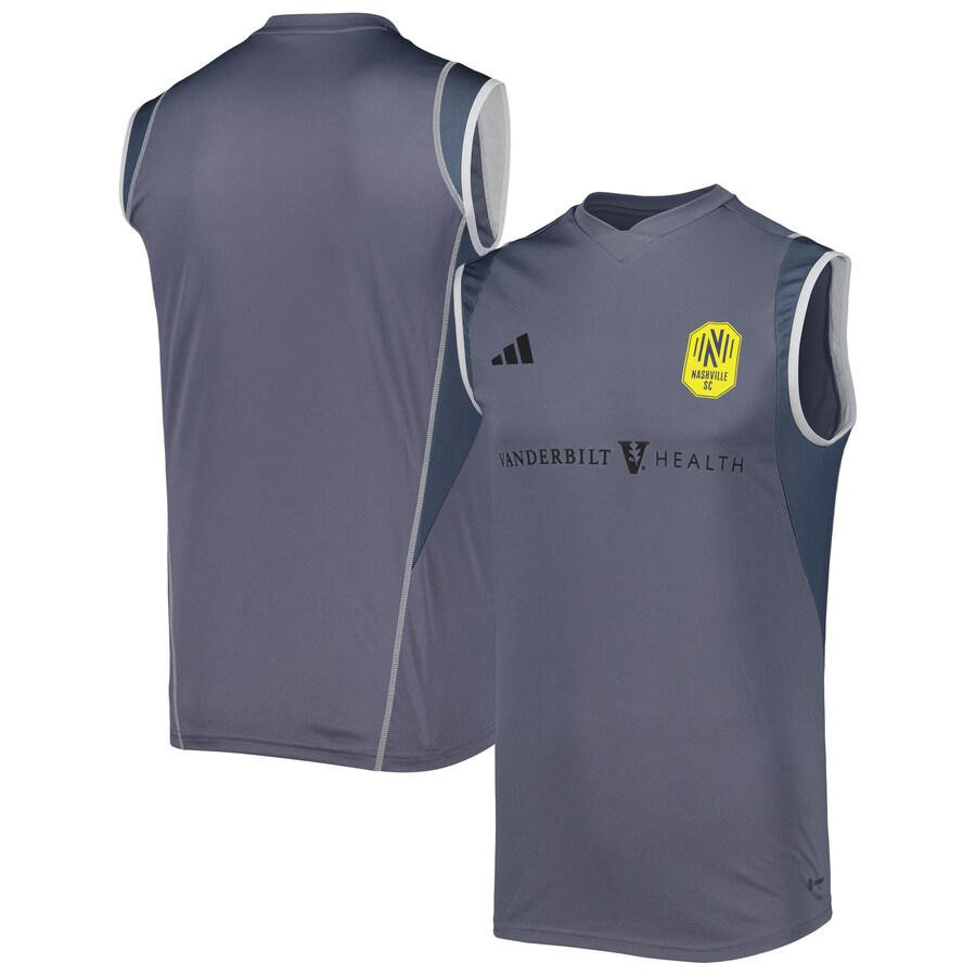 Men's Nashville SC adidas Gray 2023 On-Field Sleeveless Training Jersey - Puhuasuan