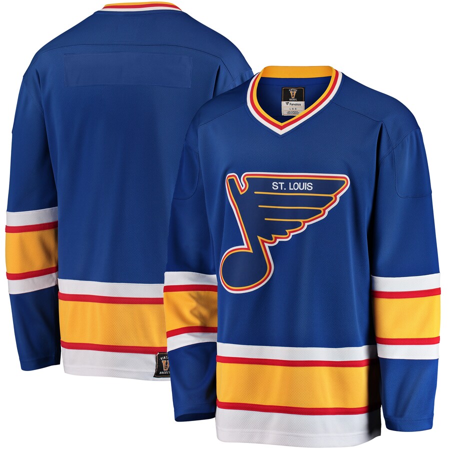 Men's St. Louis Blues Fanatics Branded Blue Premier Breakaway Heritage Blank Jersey - Puhuasuan