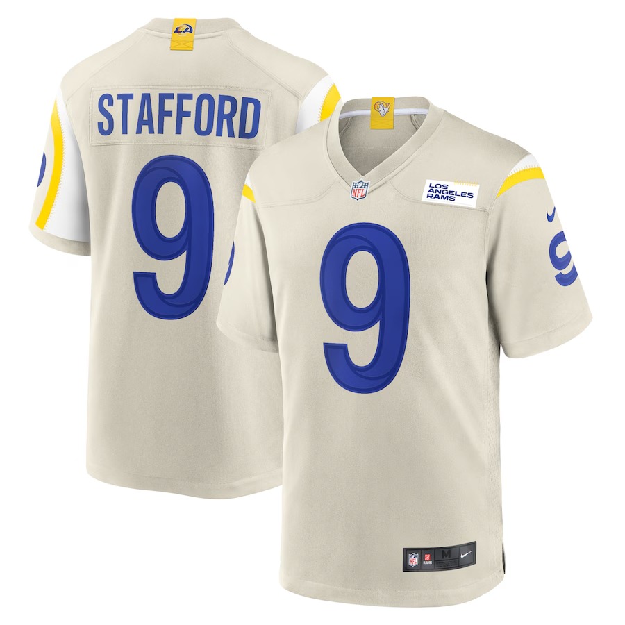 Men's Los Angeles Rams Matthew Stafford Nike Bone Player Game Jersey - Puhuasuan