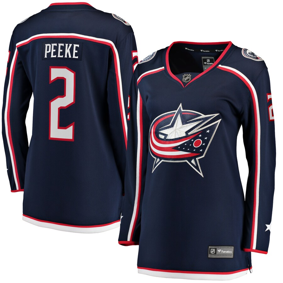 Women's Columbus Blue Jackets Andrew Peeke Fanatics Branded Navy Home Breakaway Player Jersey - Puhuasuan